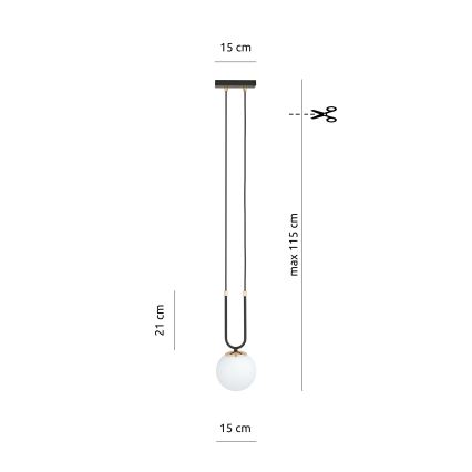 Suspension filaire GLAM 1xE14/10W/230V noir