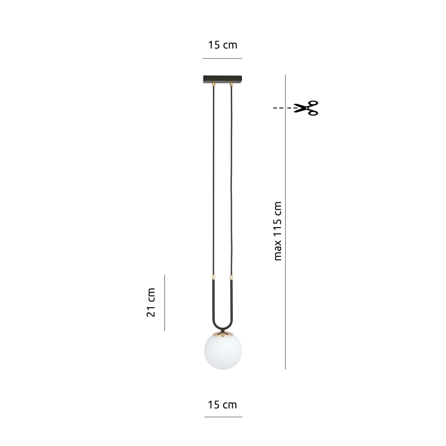 Suspension filaire GLAM 1xE14/10W/230V noir