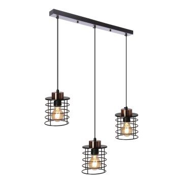 Suspension filaire GLOB 3xE27/40W/230V noir