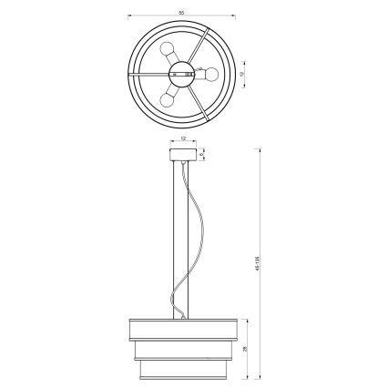 Suspension filaire GLUM 3xE27/60W/230V noir