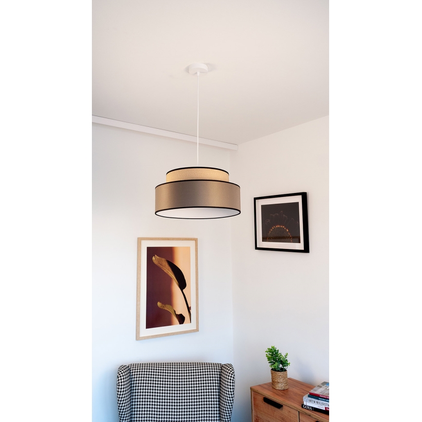 Suspension filaire GRACE 1xE27/60W/230V beige/marron