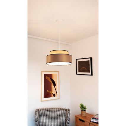 Suspension filaire GRACE 1xE27/60W/230V beige/marron