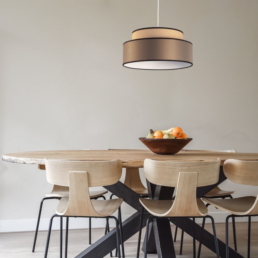 Suspension filaire GRACE 1xE27/60W/230V beige/marron