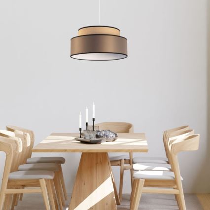 Suspension filaire GRACE 1xE27/60W/230V beige/marron