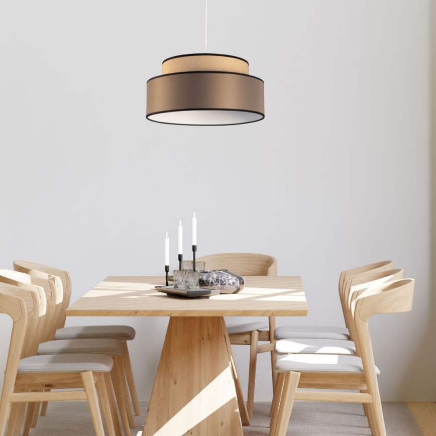 Suspension filaire GRACE 1xE27/60W/230V beige/marron