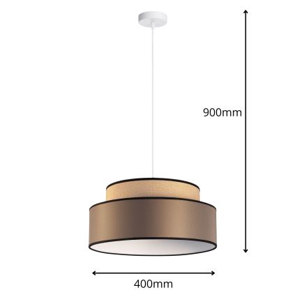 Suspension filaire GRACE 1xE27/60W/230V beige/marron
