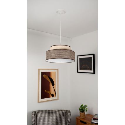 Suspension filaire GRACE 1xE27/60W/230V crème/marron