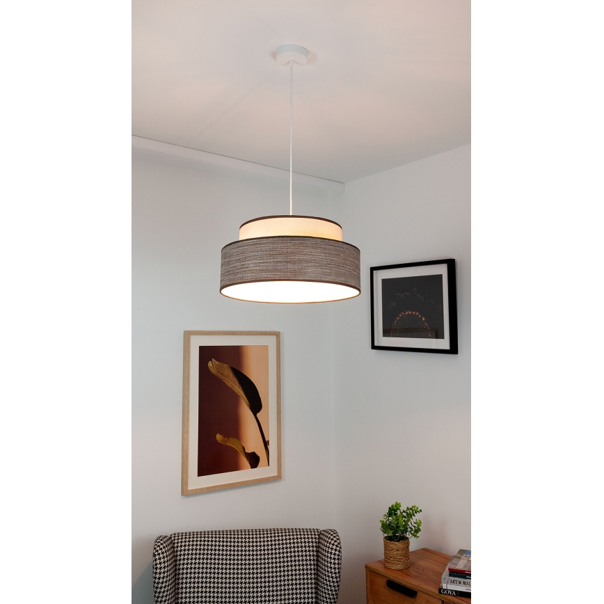 Suspension filaire GRACE 1xE27/60W/230V crème/marron