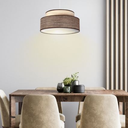 Suspension filaire GRACE 1xE27/60W/230V crème/marron