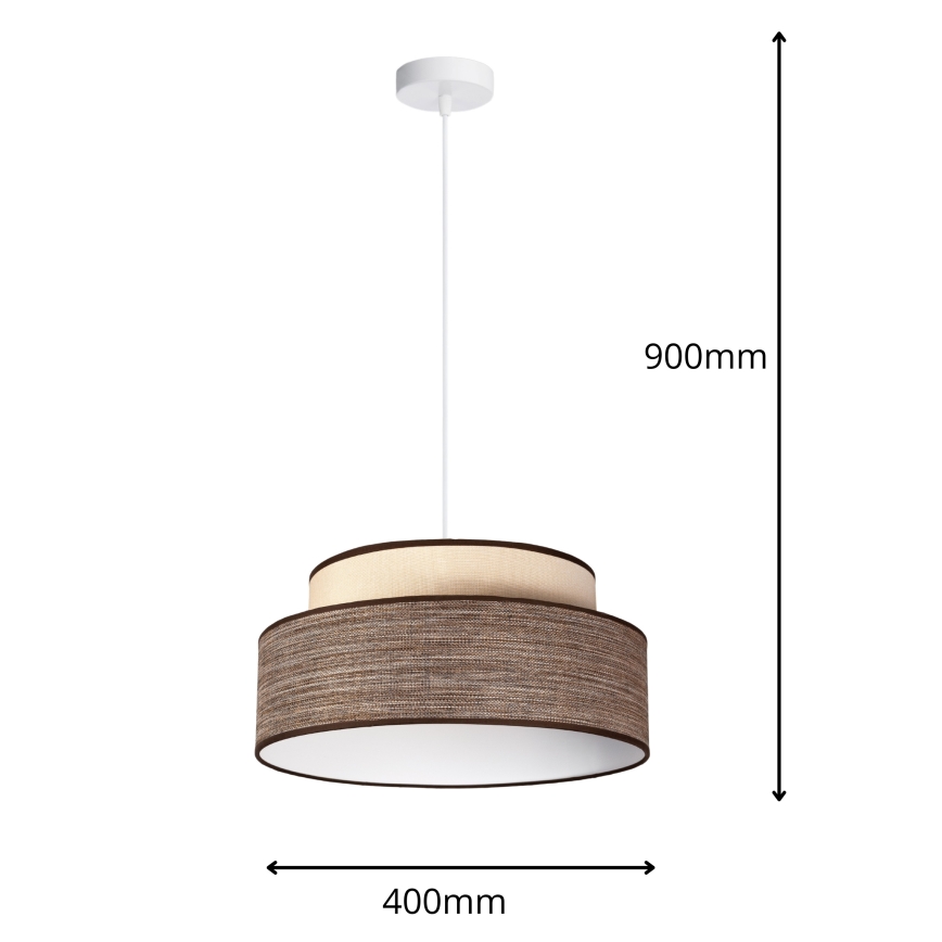 Suspension filaire GRACE 1xE27/60W/230V crème/marron