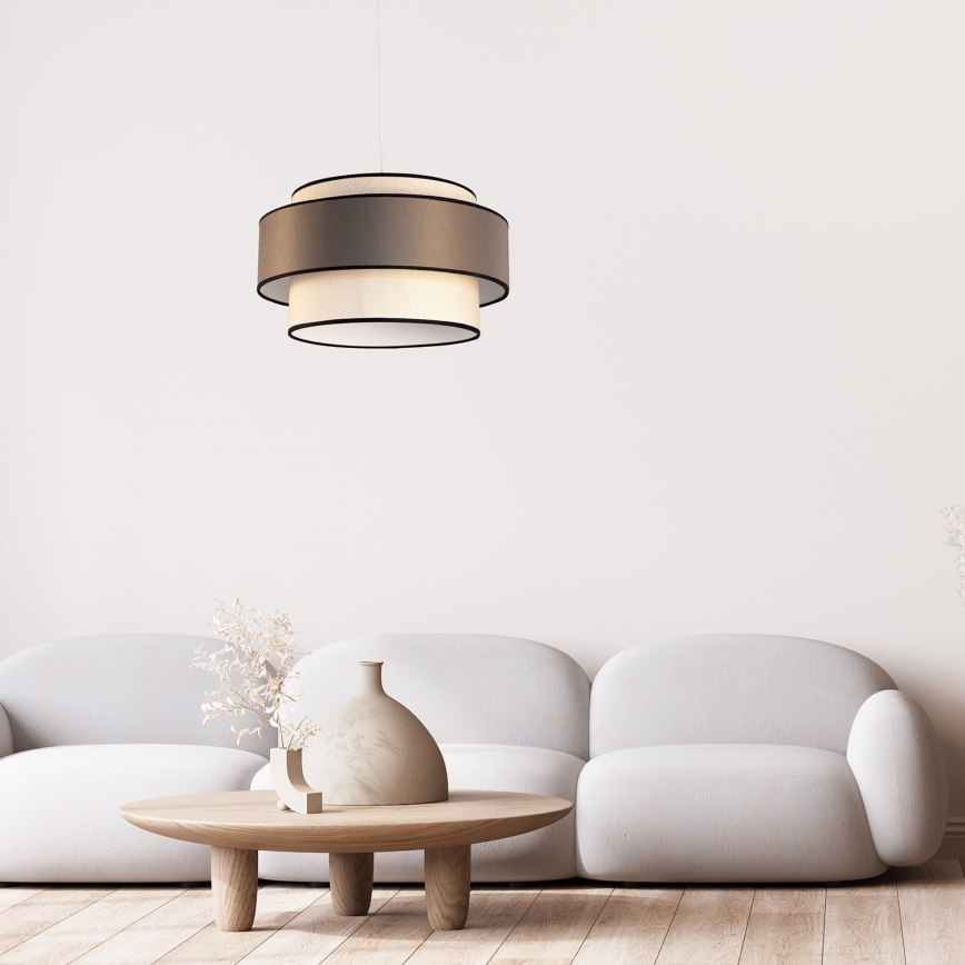 Suspension filaire GRACE 1xE27/60W/230V crème/marron
