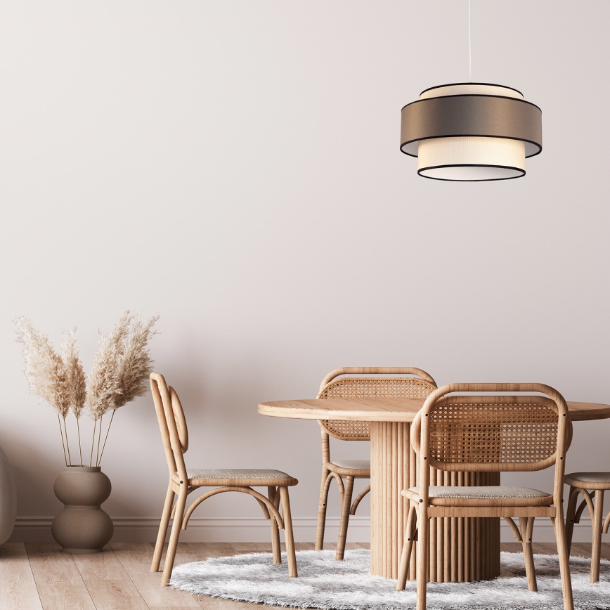 Suspension filaire GRACE 1xE27/60W/230V crème/marron