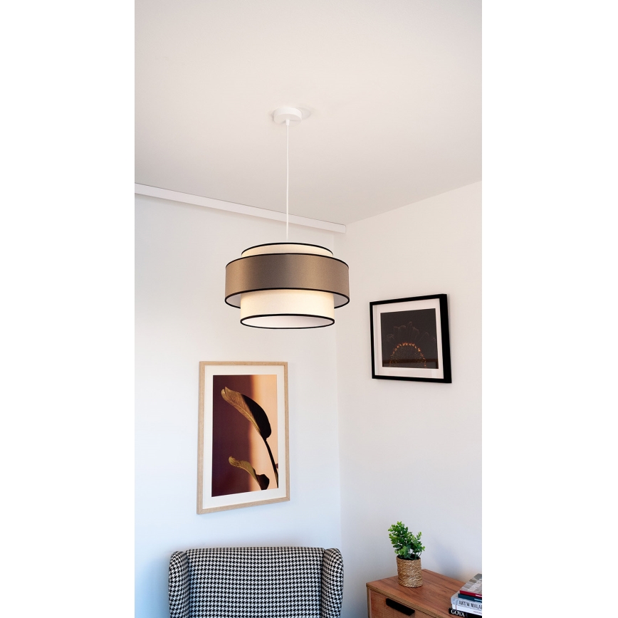 Suspension filaire GRACE 1xE27/60W/230V d. 40 cm crème/marron