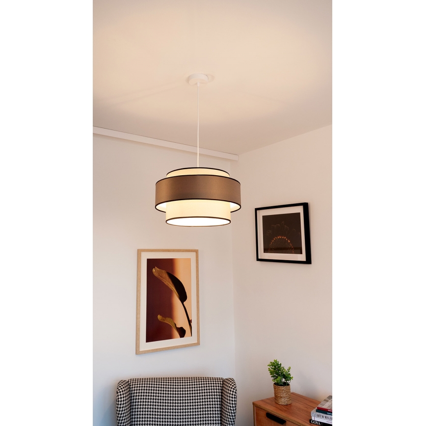 Suspension filaire GRACE 1xE27/60W/230V d. 40 cm crème/marron