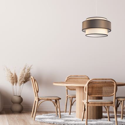 Suspension filaire GRACE 1xE27/60W/230V d. 40 cm crème/marron