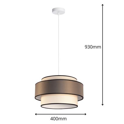Suspension filaire GRACE 1xE27/60W/230V d. 40 cm crème/marron