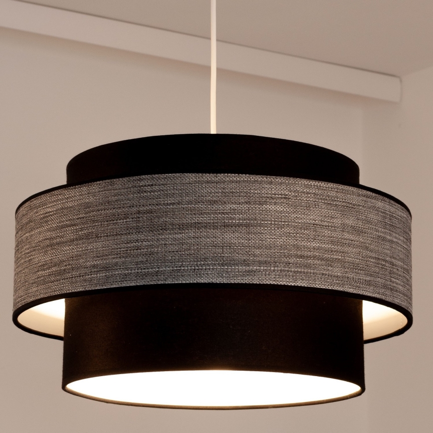 Suspension filaire GRACE 1xE27/60W/230V d. 40 cm noir/gris