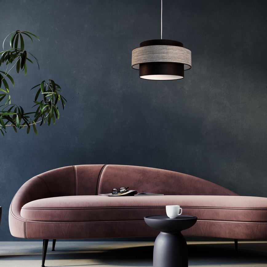 Suspension filaire GRACE 1xE27/60W/230V d. 40 cm noir/gris