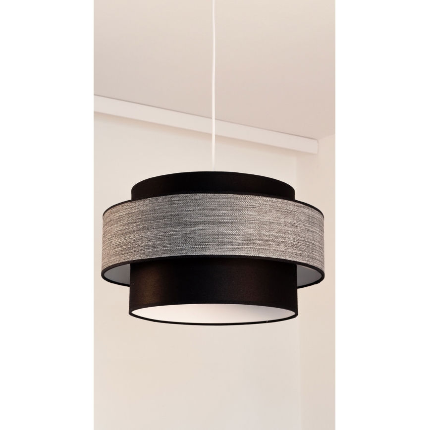 Suspension filaire GRACE 1xE27/60W/230V d. 40 cm noir/gris