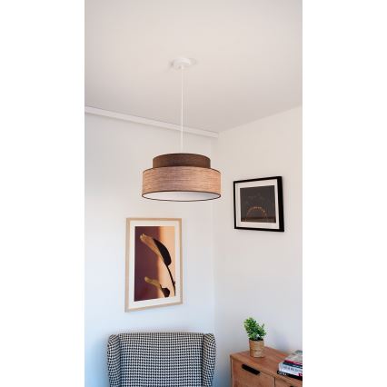 Suspension filaire GRACE 1xE27/60W/230V marron/beige
