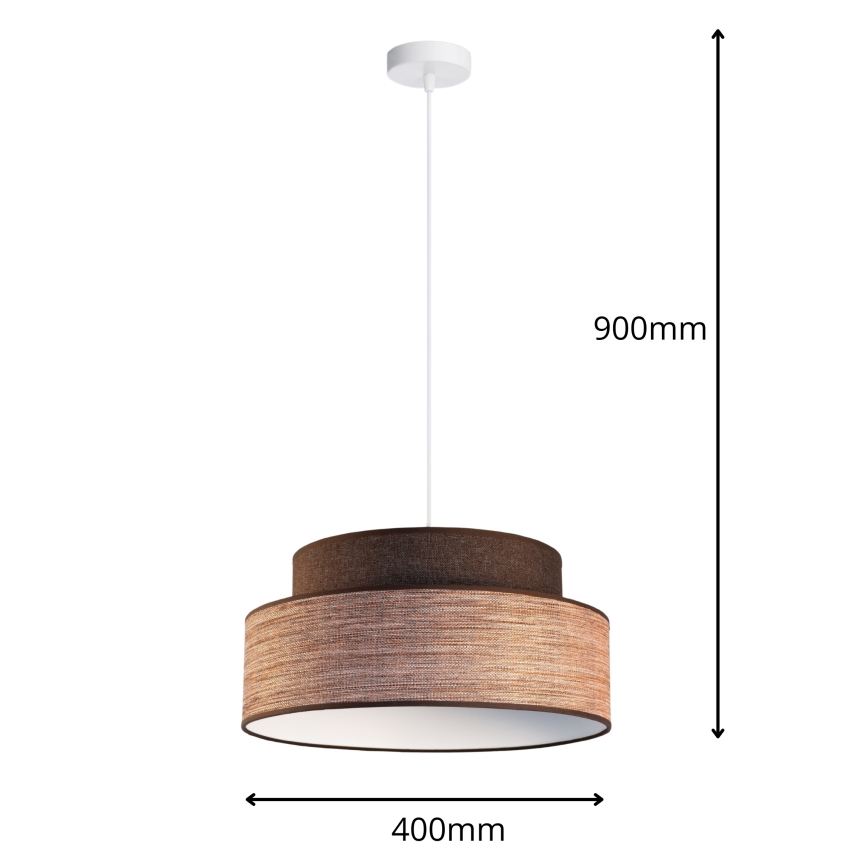 Suspension filaire GRACE 1xE27/60W/230V marron/beige