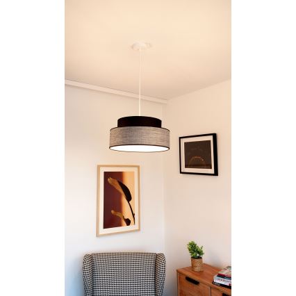 Suspension filaire GRACE 1xE27/60W/230V noir/gris