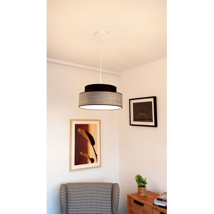 Suspension filaire GRACE 1xE27/60W/230V noir/gris