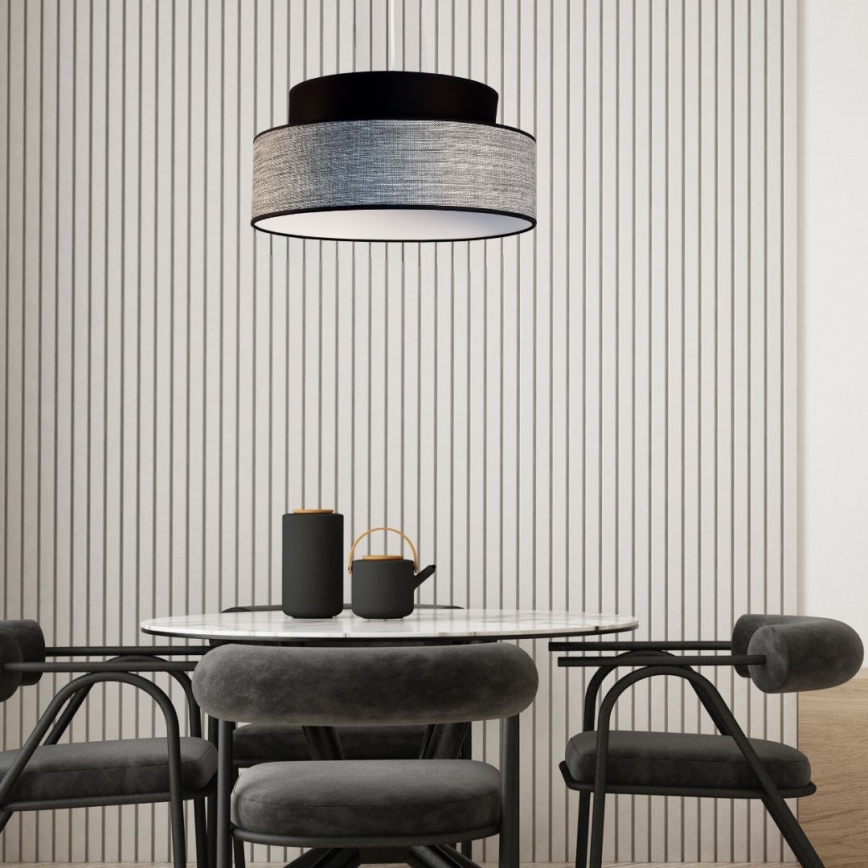 Suspension filaire GRACE 1xE27/60W/230V noir/gris