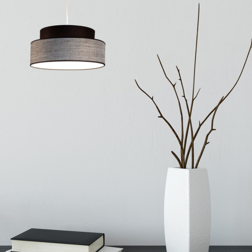 Suspension filaire GRACE 1xE27/60W/230V noir/gris