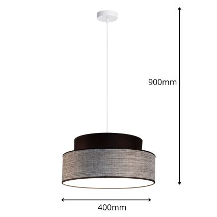 Suspension filaire GRACE 1xE27/60W/230V noir/gris