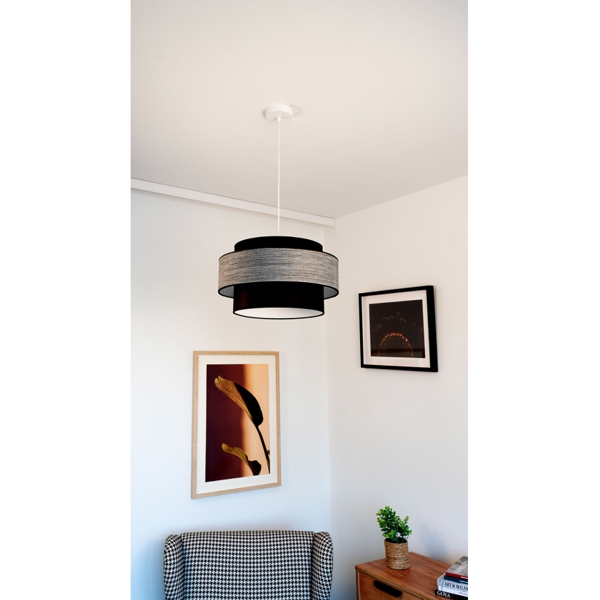 Suspension filaire GRACE 1xE27/60W/230V noir/gris