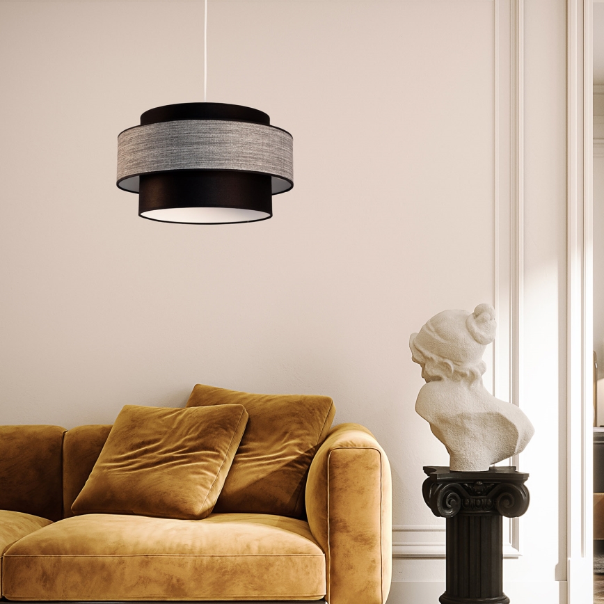Suspension filaire GRACE 1xE27/60W/230V noir/gris