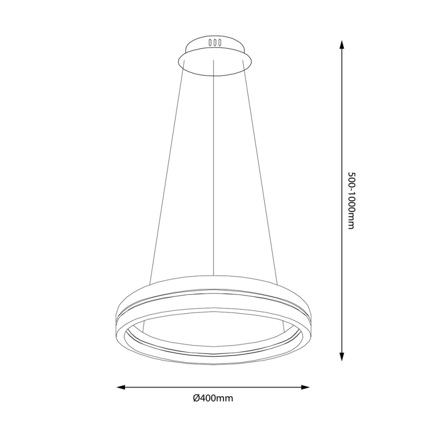 Suspension filaire GRAVITY LED/36W/230V noir