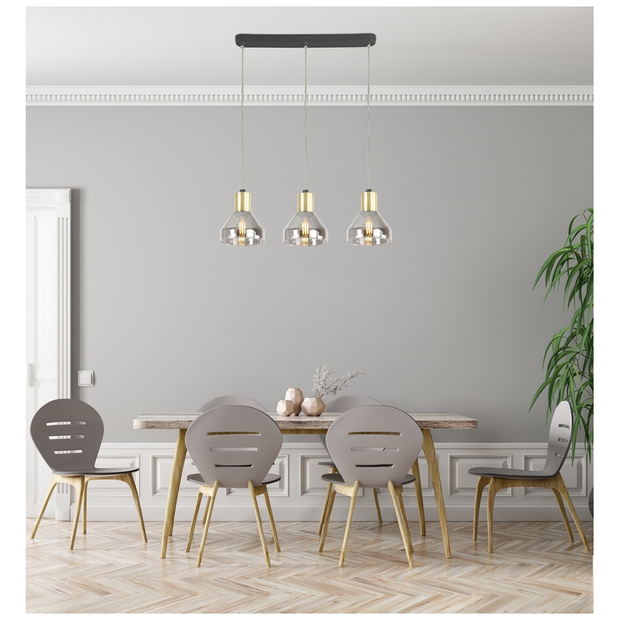 Suspension filaire GREGORY 3xE14/40W/230V