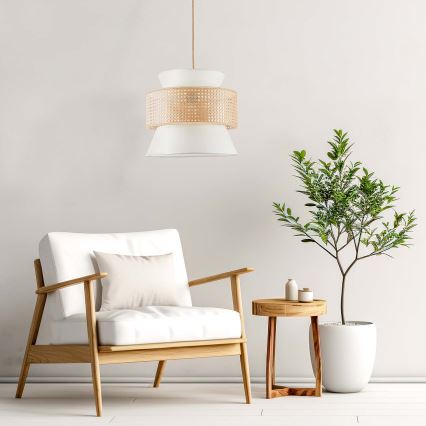 Suspension filaire GRENADA 1xE27/20W/230V d. 40 cm beige