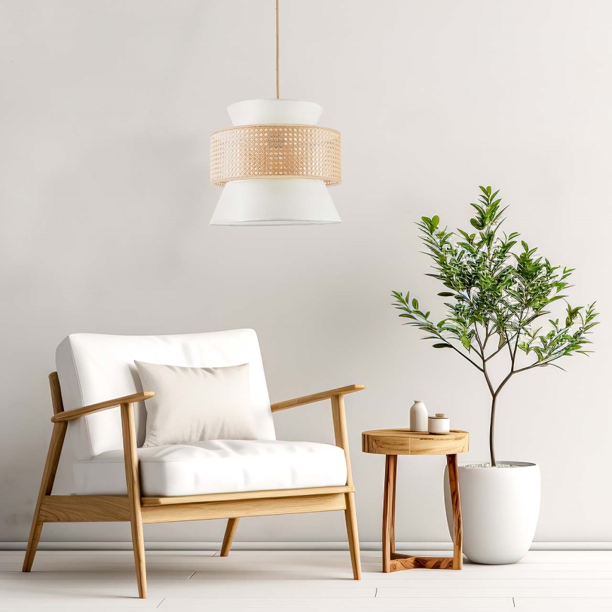 Suspension filaire GRENADA 1xE27/20W/230V d. 40 cm beige