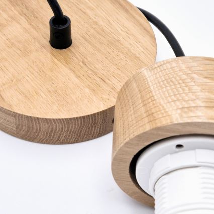 Suspension filaire HARMONY 1xE27/15W/230V d. 14 cm blanc/chêne