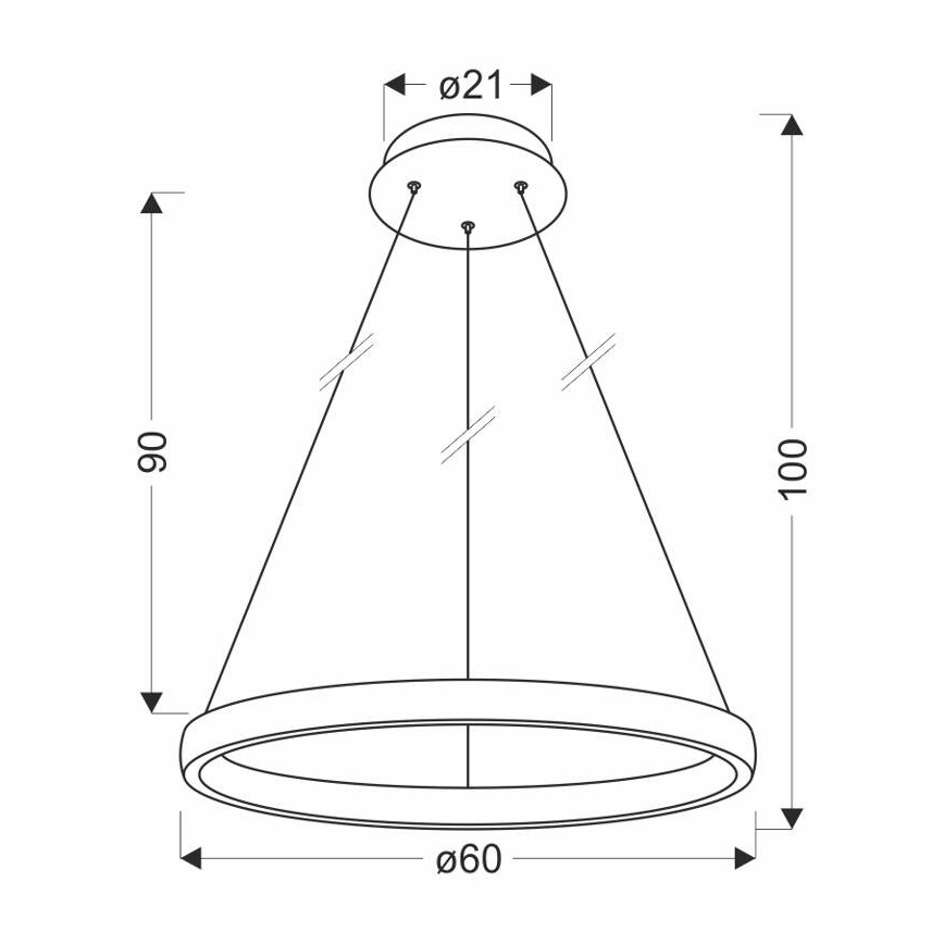 Suspension filaire HASHIM LED/34W/230V d. 60 cm cuivre