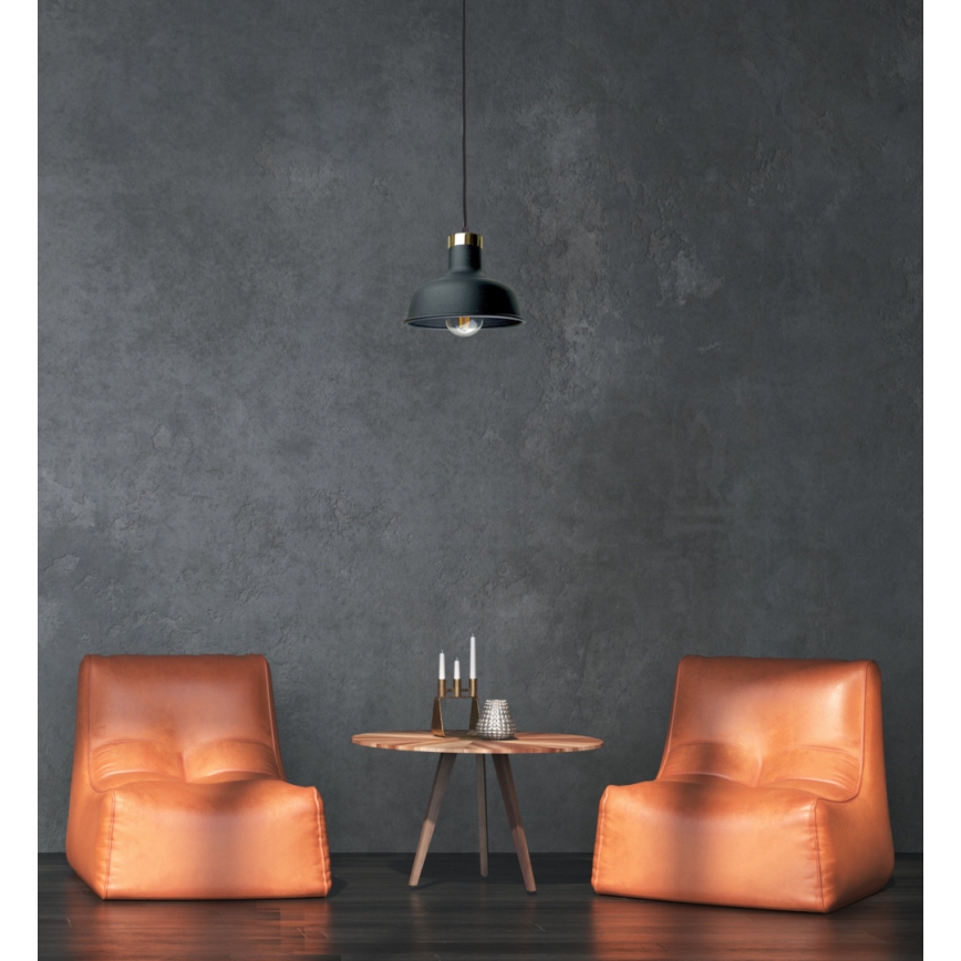 Suspension filaire HEBE 1xE27/60W/230V noir
