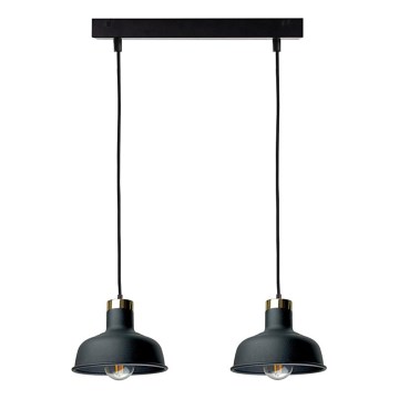 Suspension filaire HEBE 2xE27/60W/230V noir