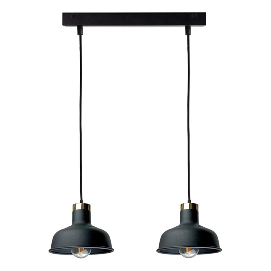 Suspension filaire HEBE 2xE27/60W/230V noir
