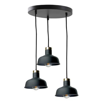 Suspension filaire HEBE 3xE27/60W/230V noir