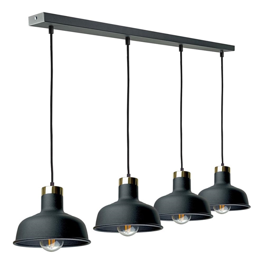 Suspension filaire HEBE 4xE27/60W/230V noir