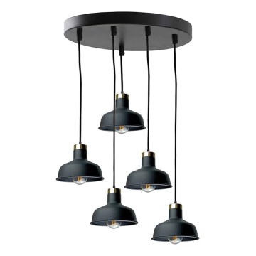 Suspension filaire HEBE 5xE27/60W/230V noir