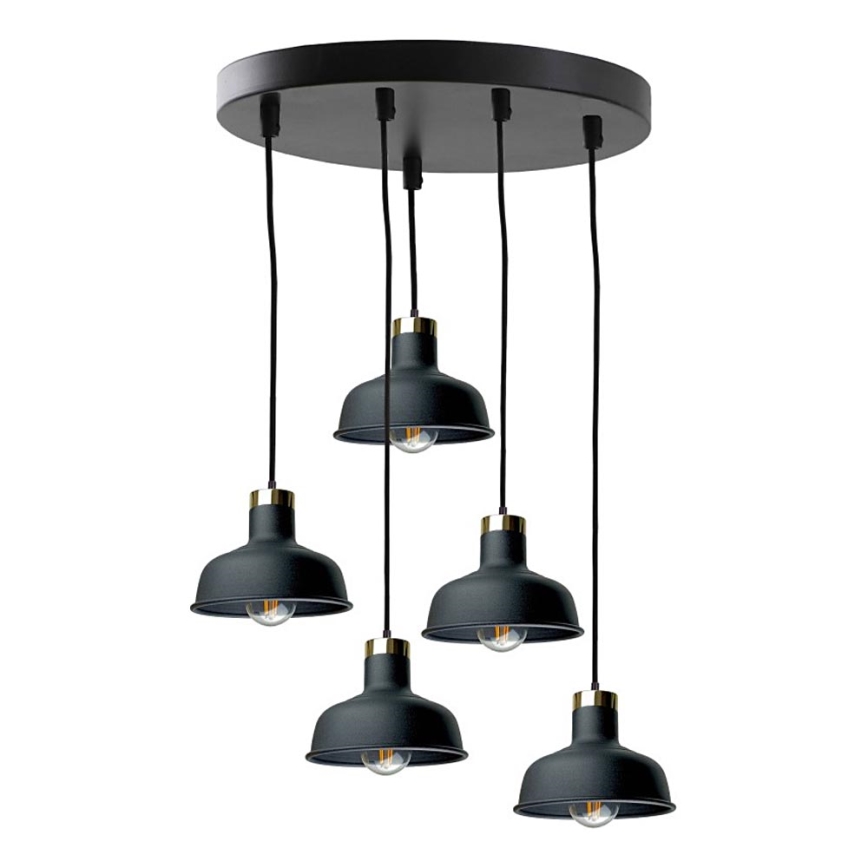 Suspension filaire HEBE 5xE27/60W/230V noir