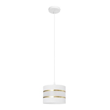 Suspension filaire HELEN 1xE27/15W/230V diam. 20 cm blanc/doré