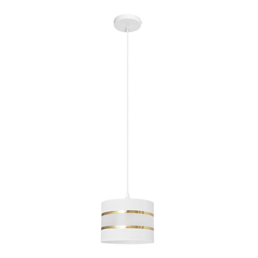 Suspension filaire HELEN 1xE27/15W/230V diam. 20 cm blanc/doré