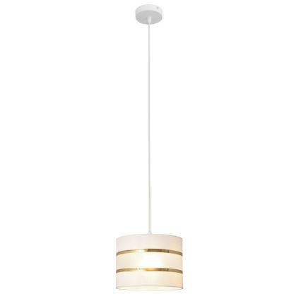 Suspension filaire HELEN 1xE27/15W/230V diam. 20 cm blanc/doré