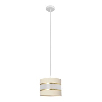 Suspension filaire HELEN 1xE27/15W/230V diam. 20 cm crème/doré