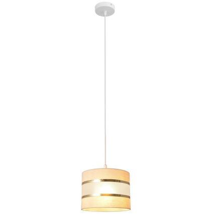 Suspension filaire HELEN 1xE27/15W/230V diam. 20 cm crème/doré